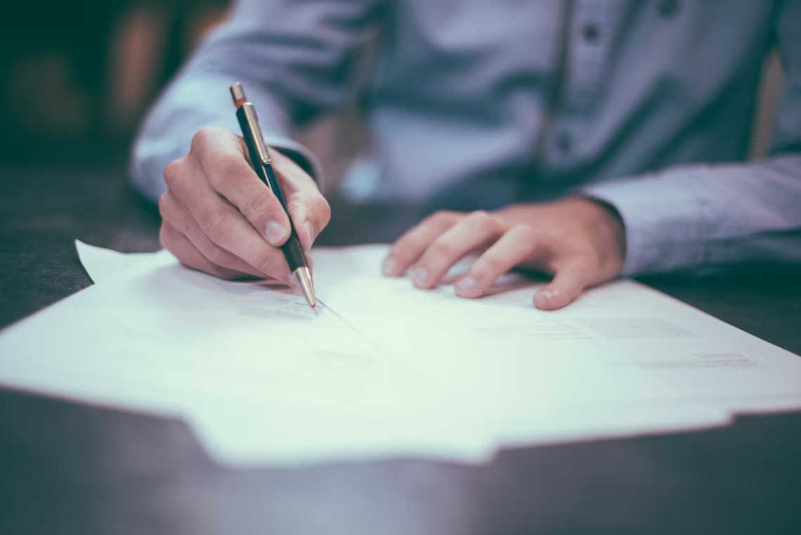 Person reviewing financial documents